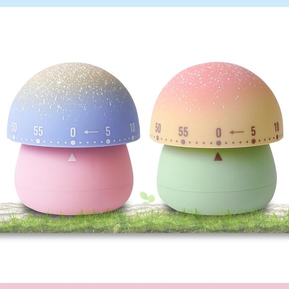 2 Pack Cute Kitchen Timer,100% Mechanical Egg Timer for Kids,60 Minutes Wind up - Picture 1 of 7